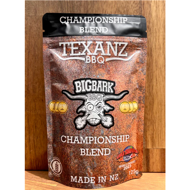 Championship Blend 1 Barbeque seasoning to use on different meats while cooking.