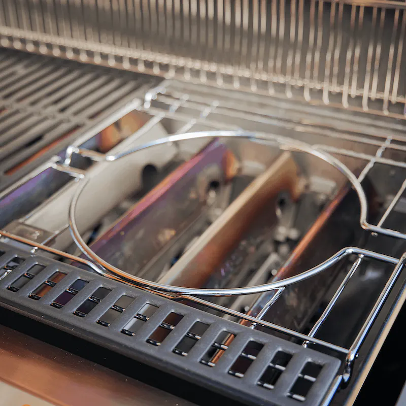 Tough and versatile family BBQ designed to be built in to an outdoor kitchen.