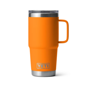 double wall insulated travel mug that fits into most cupholders.