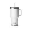 Double wall insulated mugs featuring a straw lid to keep beverages cold.