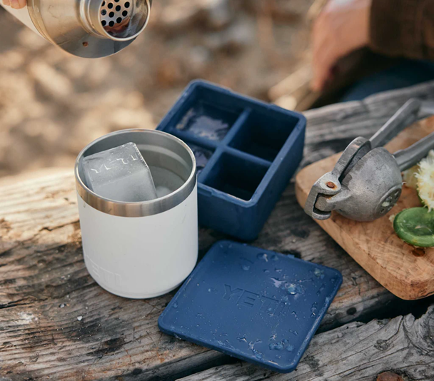 Yeti Ice Tray Navy 7 Tough and durable silicone ice tray to produce ice cubes for beverages.